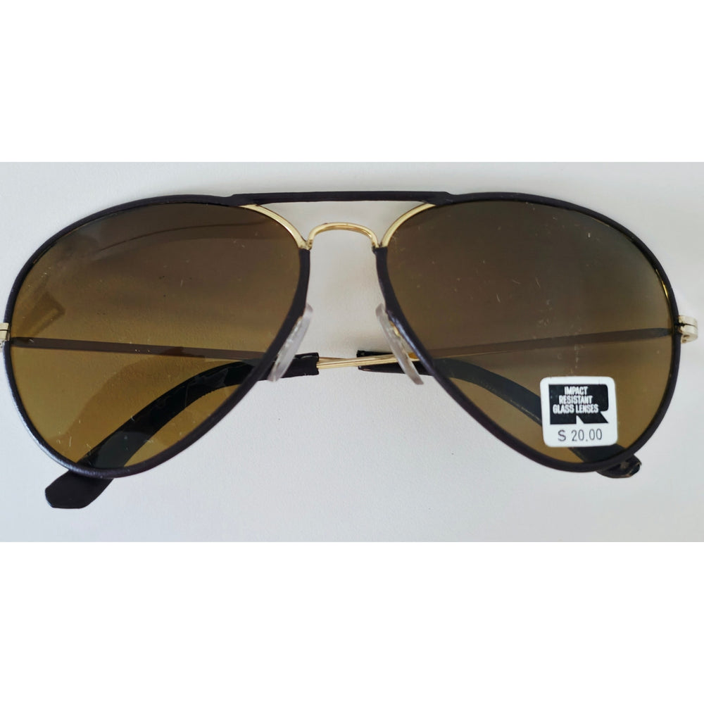 VINTAGE *NEW* 1970's Ray Max Glam Unisex Gold Frame with Brown Lens Sunglasses