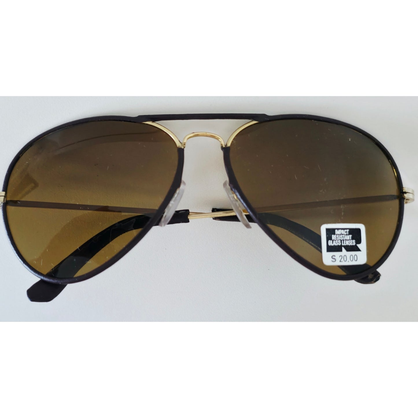 VINTAGE *NEW* 1970's Ray Max Glam Unisex Gold Frame with Brown Lens Sunglasses
