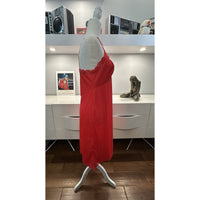 VINTAGE *NEW* 1960's Kayser Slip Real Red Size 36 100% Nylon w/ Lace Trim