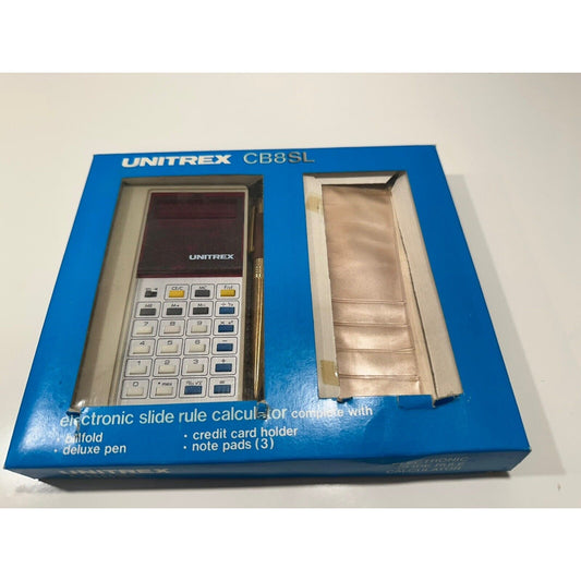 VINTAGE *NEW* Unitrex CB8SL "Shopper's" Calculator/Pen/Case