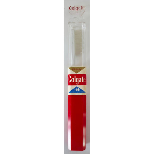 VINTAGE *NEW* 1960's Colgate Medium Bristle Toothbrush - White