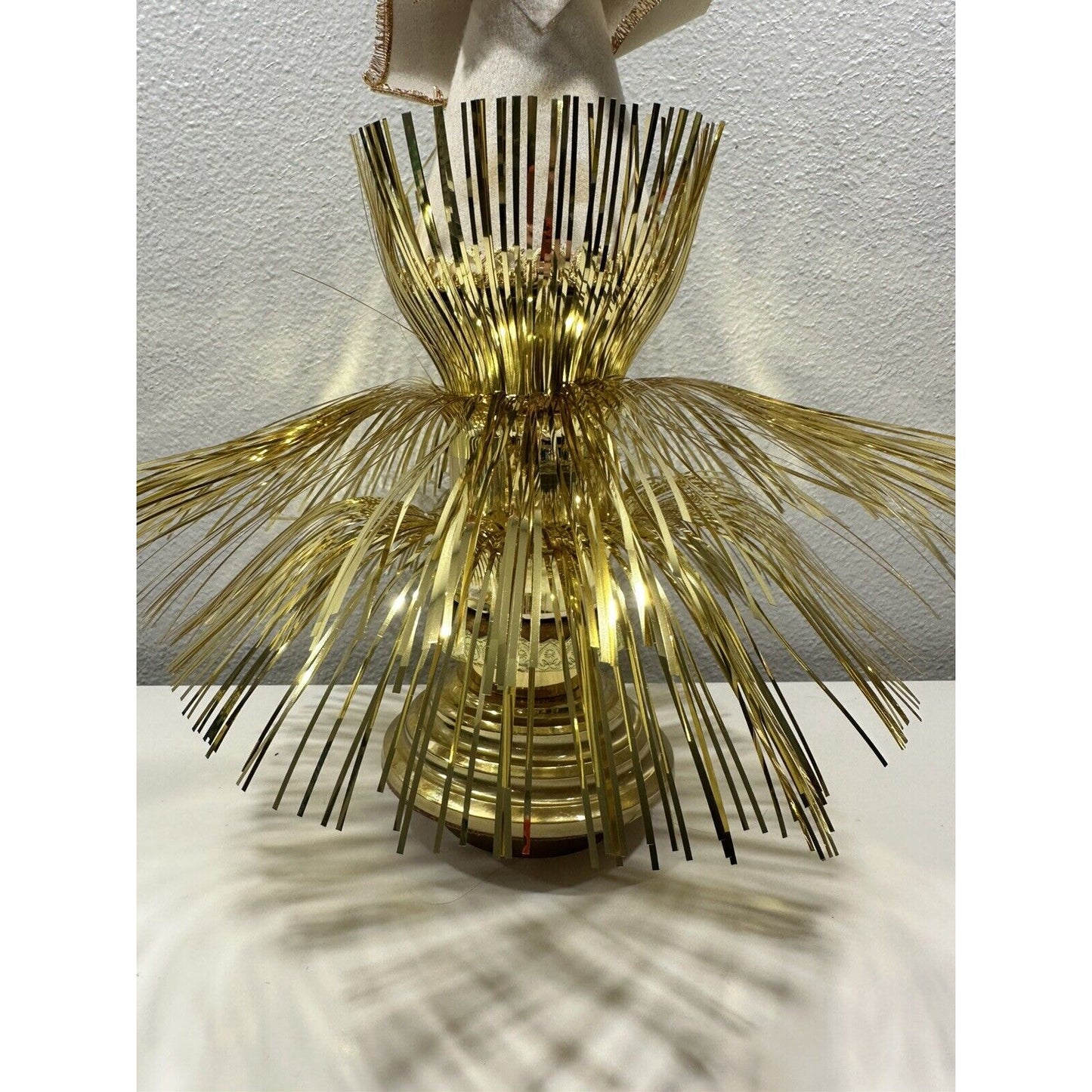 VINTAGE *NEW* Pair Of Christmas Angels-Crown, Felt Clothing, Gold, plays Silent Night