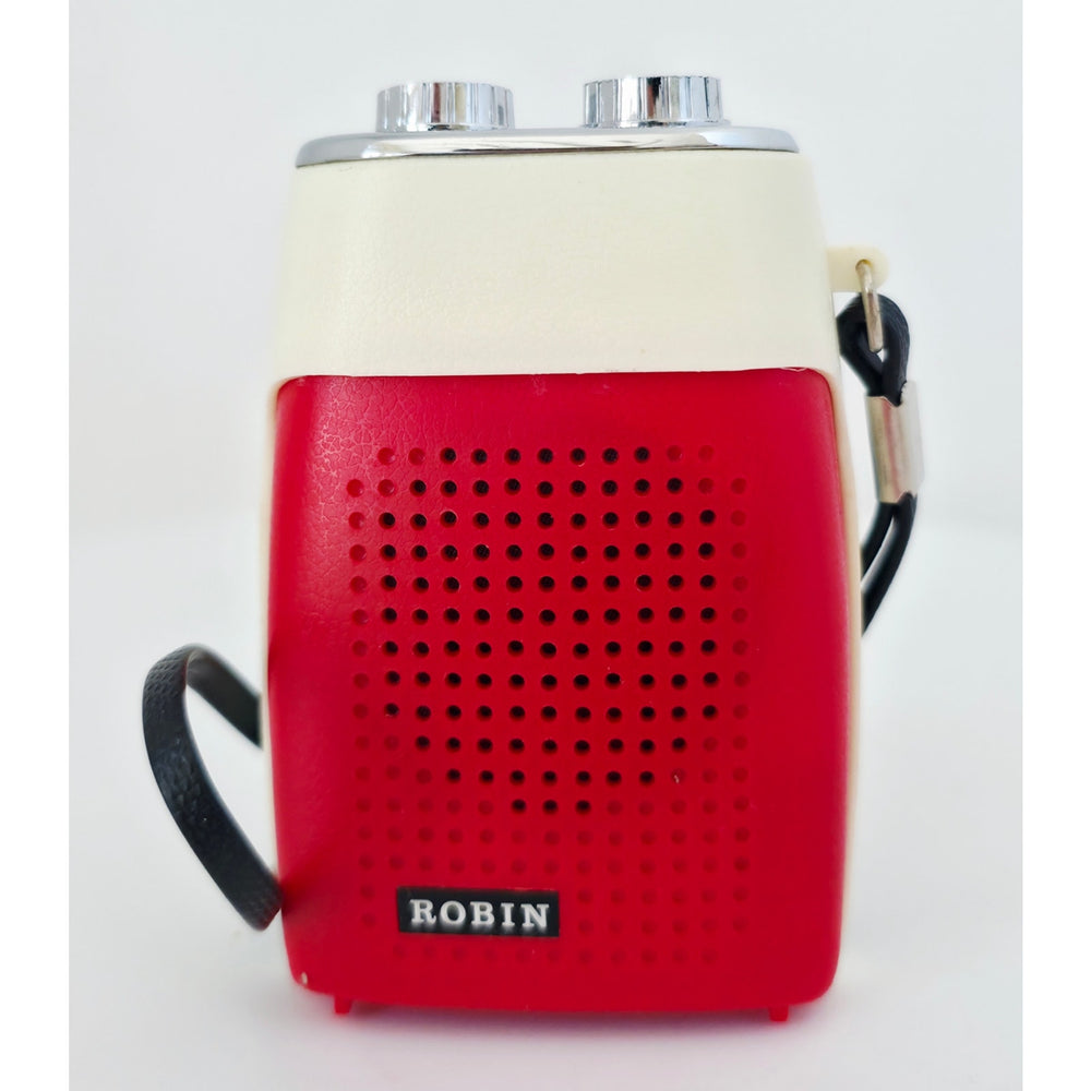 VINTAGE *NEW* 1960's ROBIN AIE-741 Red/Black Solid State Micro Transistor Radio