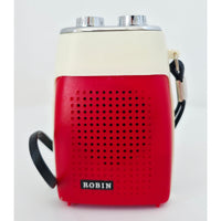 VINTAGE *NEW* 1960's ROBIN AIE-741 Red/Black Solid State Micro Transistor Radio