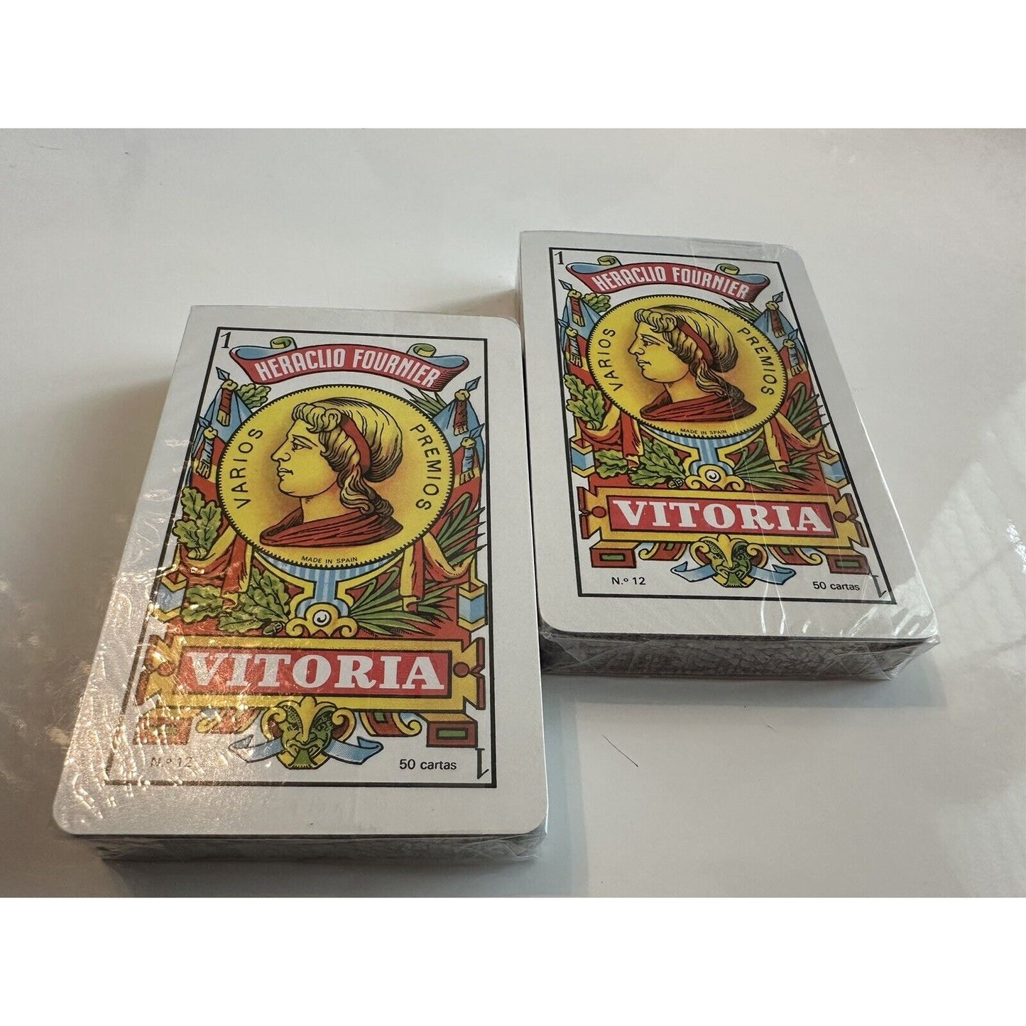 VINTAGE *NEW* 1960's Heraclio Fournier Vitoria Playing Cards 2 Decks Spain