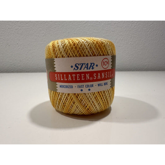 VINTAGE *NEW* Star Sillateen Sansil Crochet Knitting Art 102, Yellow 87-75 Yrds