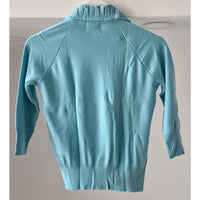 VINTAGE *NEW* 1960's Women's Light Blue  Sweater w/Collar 100% Nylon Size 38