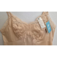 VINTAGE *NEW* 1960's Kayser Women's Beige with Lace Trim Slip Dress Size 36
