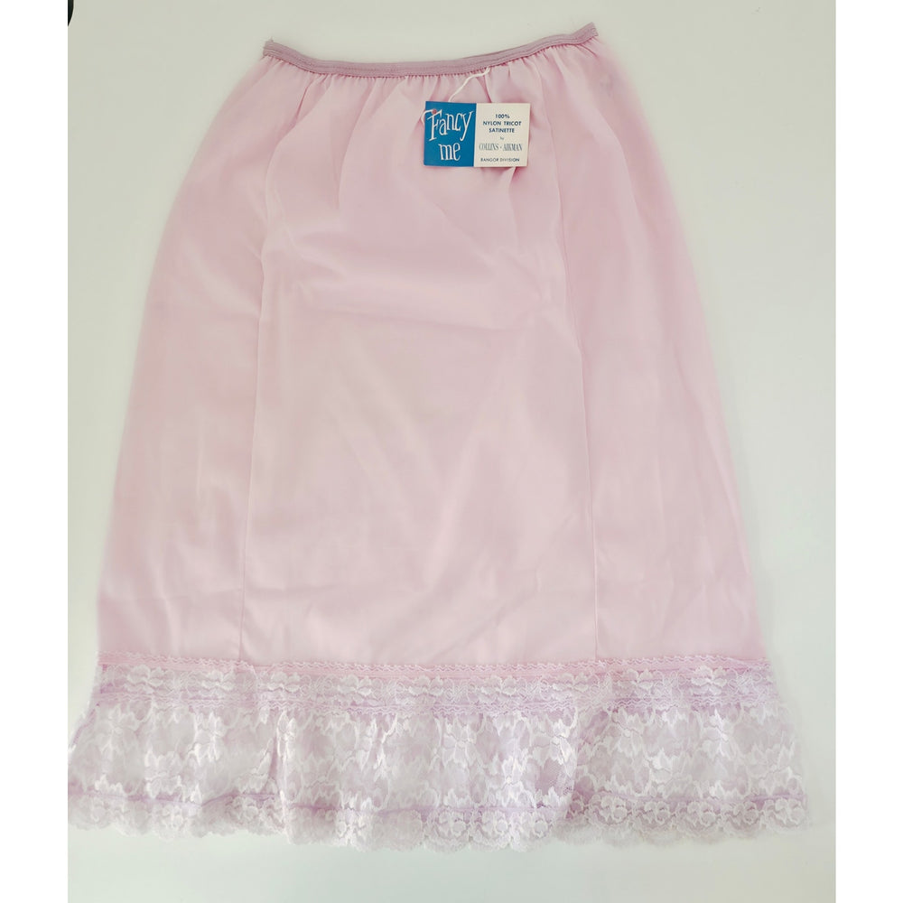 VINTAGE *NEW* 1960's Collins Aikman Women's Light Pink w/Lace Slip Skirt Size M