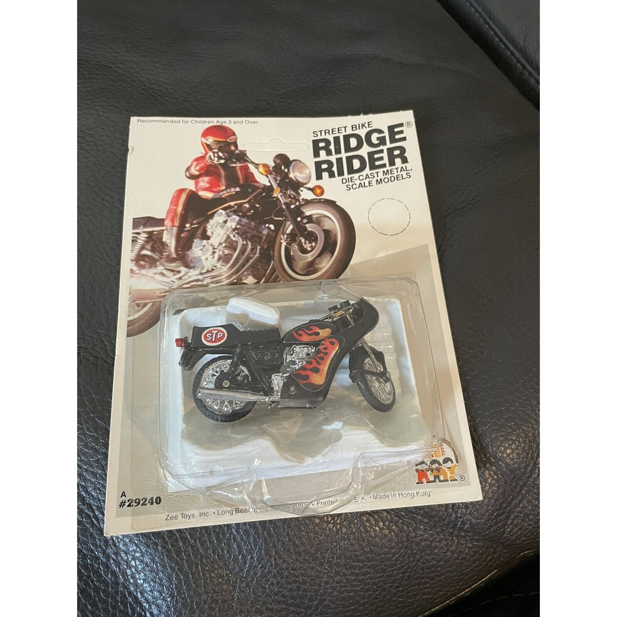 VINTAGE *NEW* Ridge Riders Black Cafe Racer Metal Scale Die Cast Toy Motorcycle