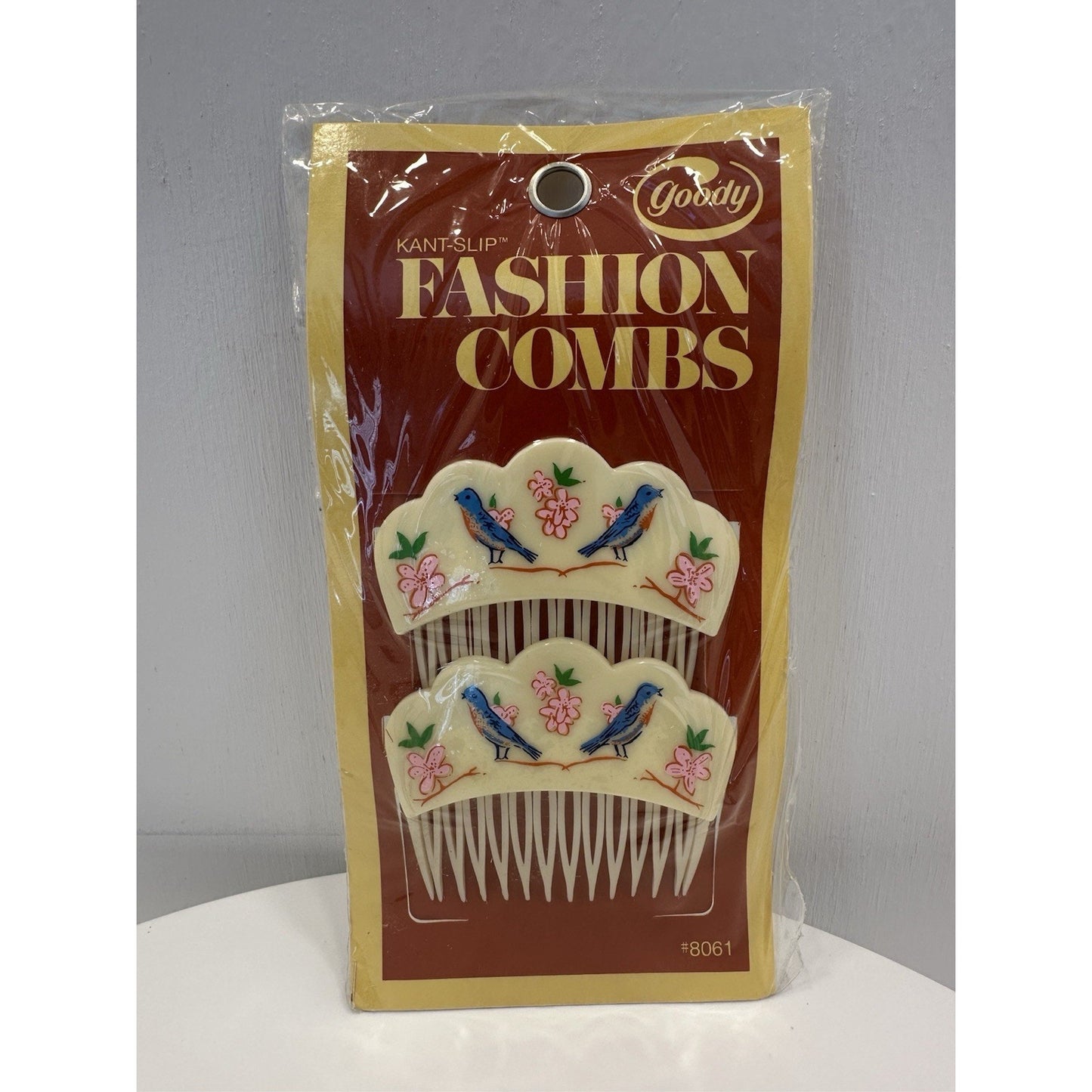 VINTAGE *NEW* 1975 Goody 8161 Kant-Slip Fashion Combs w/Bluebirds USA