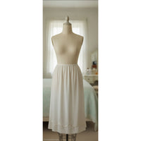 VINTAGE *PRISTINE* 1960's Women's Off-White Slip Skirt with Piping Size S