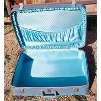 VINTAGE *NEW* 1960's Starflite Blue Hard Shell Luggage Size Large USA