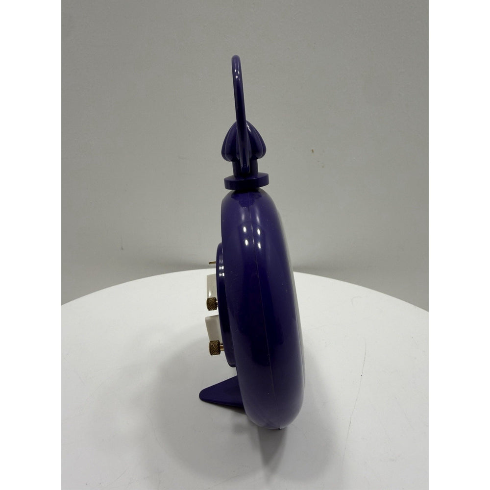VINTAGE *NEW* 1970's Dynasty 7" Keywound Metal Alarm Clock - Purple