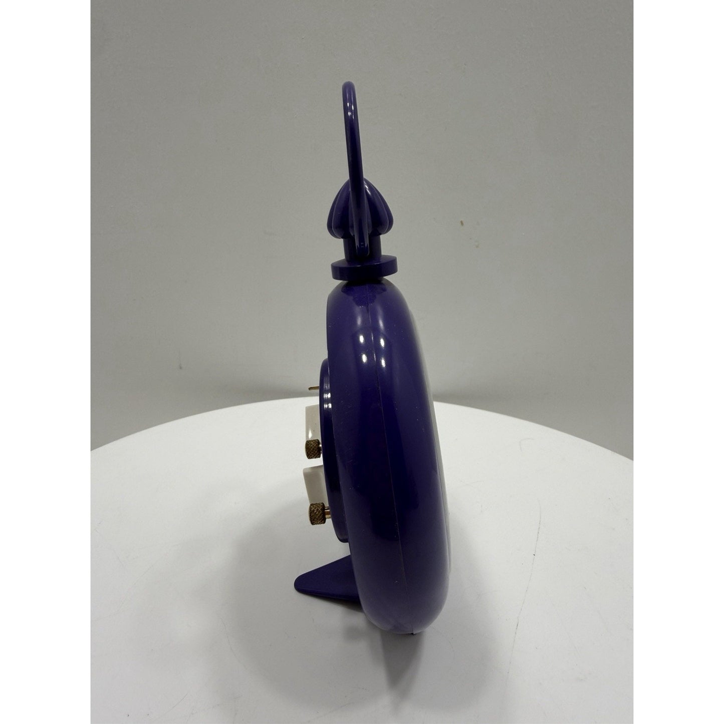 VINTAGE *NEW* 1970's Dynasty 7" Keywound Metal Alarm Clock - Purple