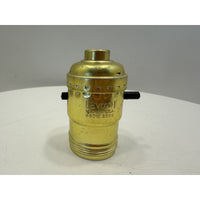 VINTAGE *NEW* 1960's Leviton #6098 Brass Push-Thru Lamp Socket