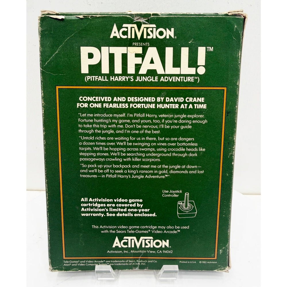 Atari 1982 PITFALL Video Game NOS Open Box with Wear Unsold Dealer Stock
