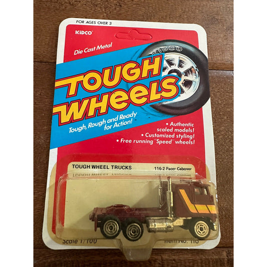 VINTAGE *NEW* 1980's Kidco Tough Wheels Trucks Pacer Cabover Maroon/Yellow