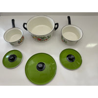 VINTAGE *NEW* 1970's 7-piece Green Lid Pot Pan and Skillet Set - RARE | Movie
