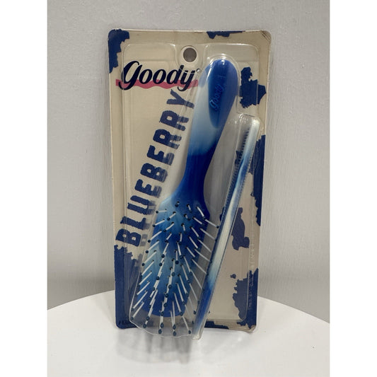 VINTAGE *NEW* 1990 Goody #8306 Purse-Size Brush & Comb Set - Blueberry