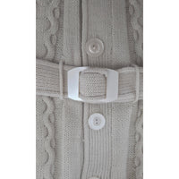 VINTAGE *NEW* 1970's Beige Women's Sweater Vest with Belt 100% Acrylic Size 40
