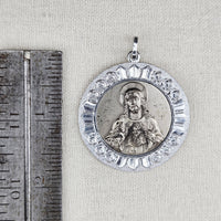 VINTAGE *NEW* 1950's Madonna and Child Silver-Toned Religious Pendant 1.7"