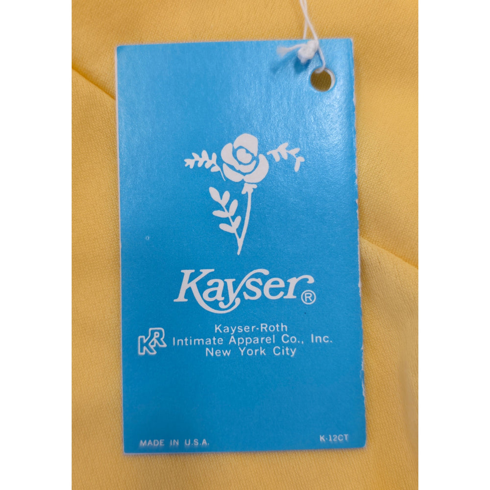VINTAGE *NEW* 1960's Kayser Women's Yellow Lace Trim Long Slip Size M