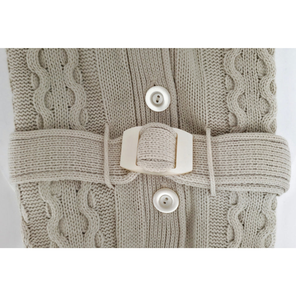 VINTAGE *NEW* 1970's Women's Beige Sweater Vest with Belt 100% Acrylic Size 38