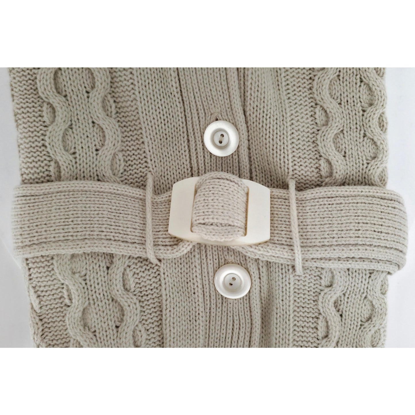 VINTAGE *NEW* 1970's Women's Beige Sweater Vest with Belt 100% Acrylic Size 38