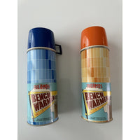 VINTAGE *NEW* 1970's SET of Blue & Orange Bench Warmer Thermoses #2210