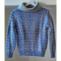 VINTAGE *NEW* 1970's Women's Blue/White Sweater 100% Acrylic Size 36