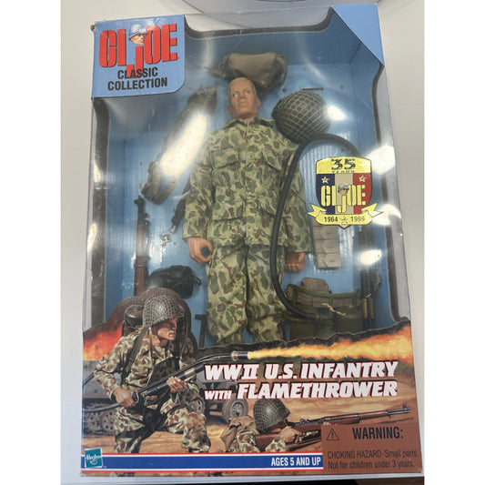 VINTAGE GI Joe WWII US Infantry w/Flamethrower Classic Collection Action Figure