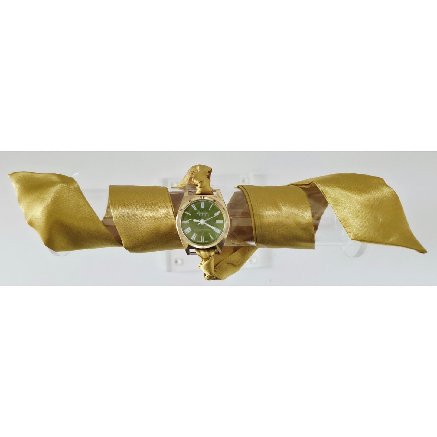 "Frozen In Time" 1960's Vintage Watch Face w/ Silk/Satin Tie Bracelet