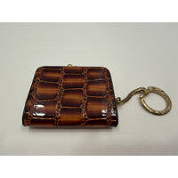 VINTAGE *NEW* 1960's Snake-Inspired 2-Section Small Change Purse Keychain | Brown