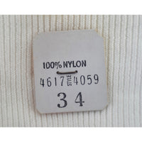 VINTAGE *NEW*1960's White Women's Thin  Sweater w/Collar 100% Nylon Size 34