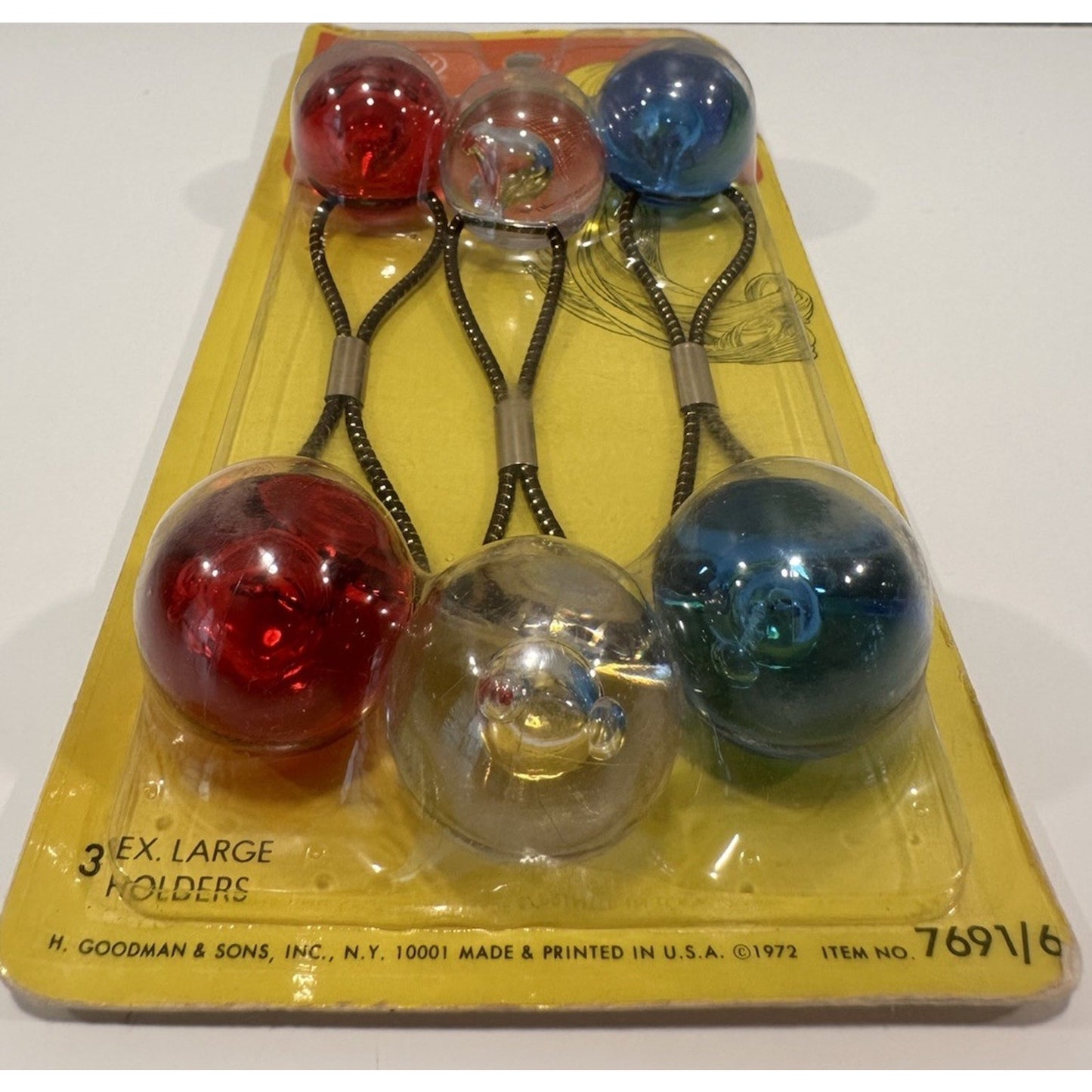 VINTAGE *NEW* 1972 Goody XL Twin Bead Ponytail Holders Hair Ties Qty 3 $7691/6