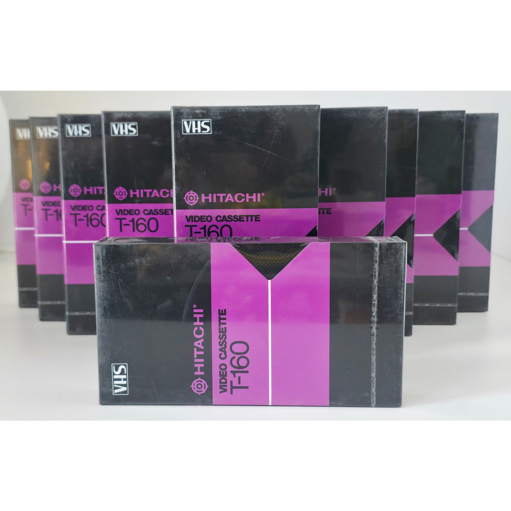 VINTAGE *NEW* 1980's Hitachi T-160 Blank VHS Tape Video Cassette Sealed Set 10