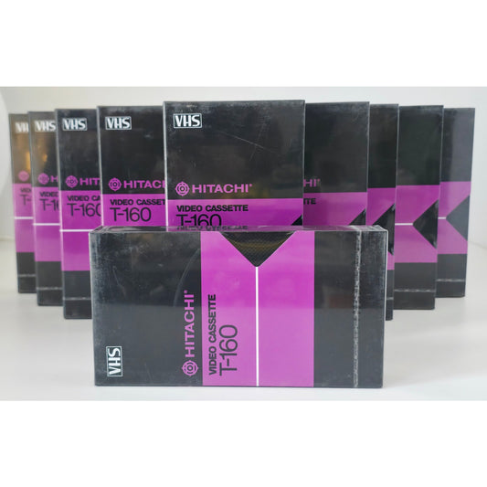 VINTAGE *NEW* 1980's Hitachi T-160 Blank VHS Tape Video Cassette Sealed Set 10