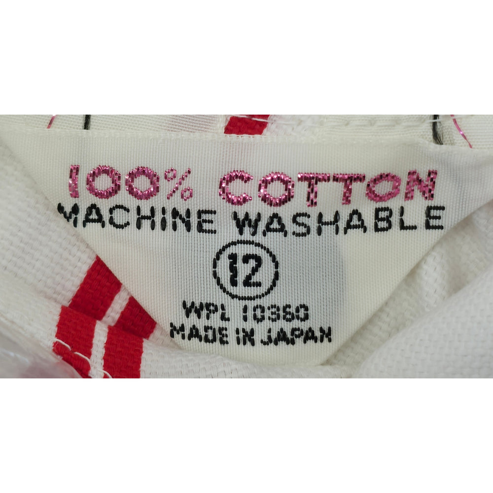 VINTAGE *NEW* 1960's Red & White Striped Waist Tie Romper Size 12 Japan