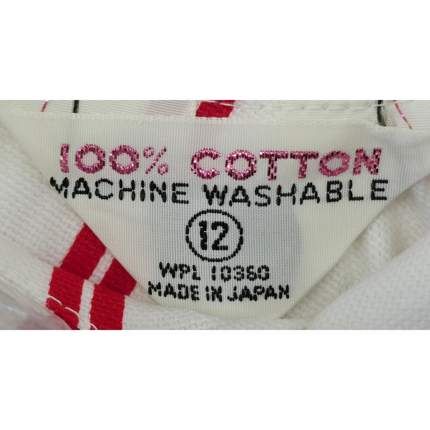VINTAGE *NEW* 1960's Red & White Striped Waist Tie Romper Size 12 Japan