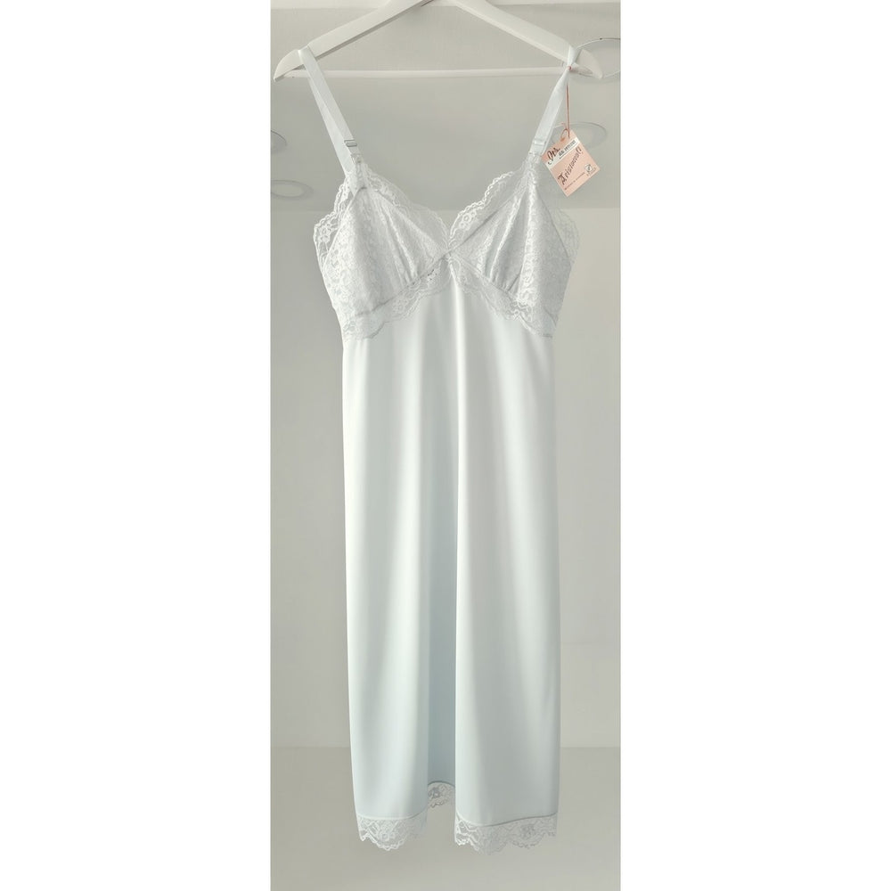VINTAGE *NEW* 1960's Women's Light Blue with Lace Trim Slip Dress Size 34