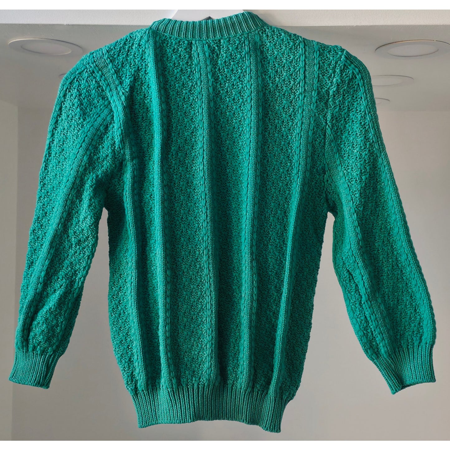 VINTAGE *NEW* 1960's Green Women's Sweater with Buttons 100% Nylon Size 38