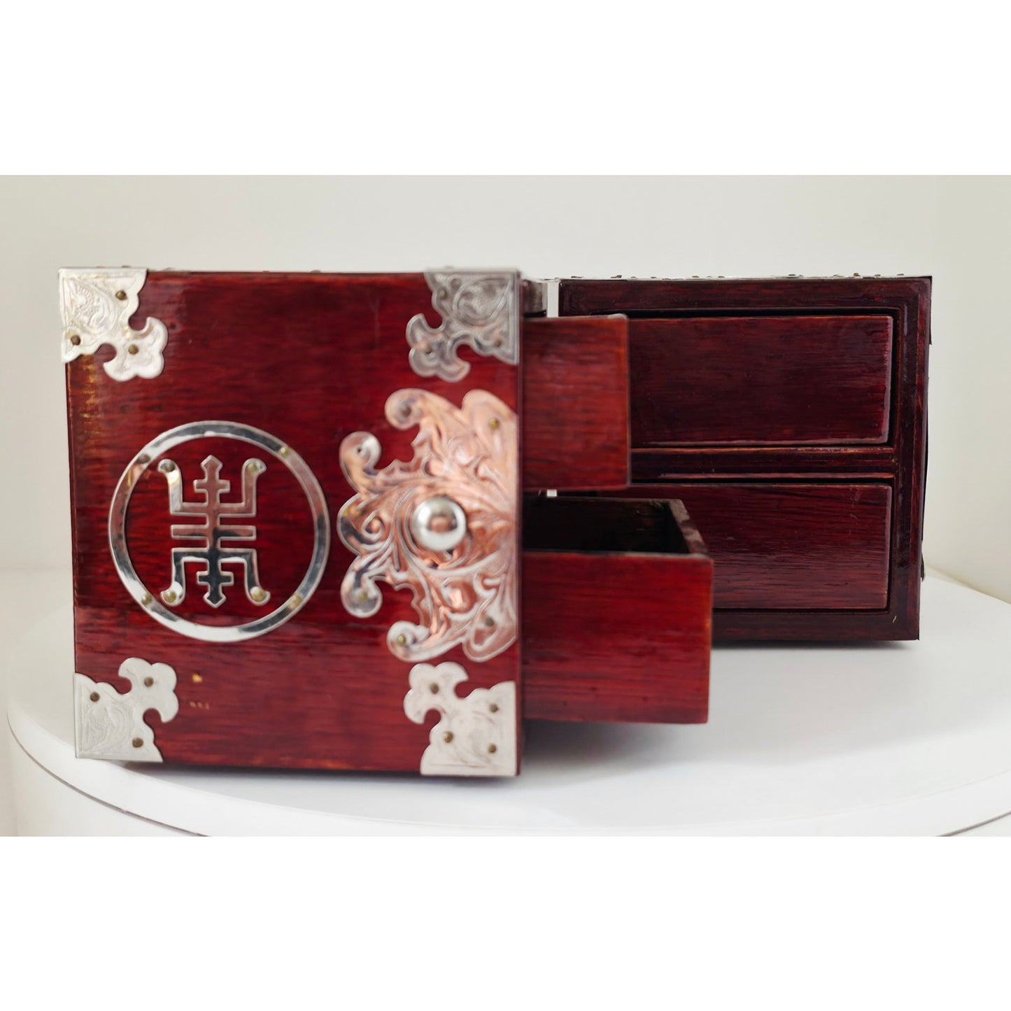 VINTAGE *NEW* 1960's Korean Folding Jewelry Box with 4 Drawers