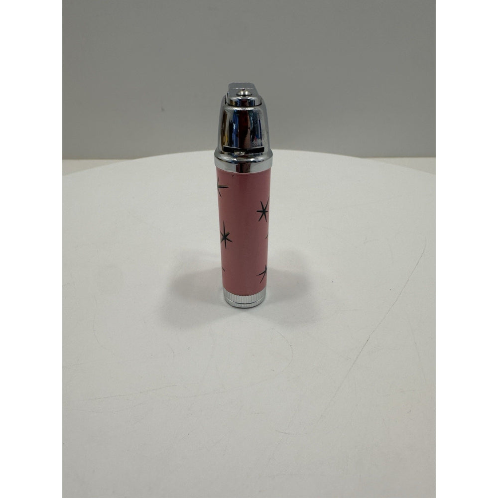 VINTAGE *NEW* 1960's Manor Butane Lighter Pink w/Stars