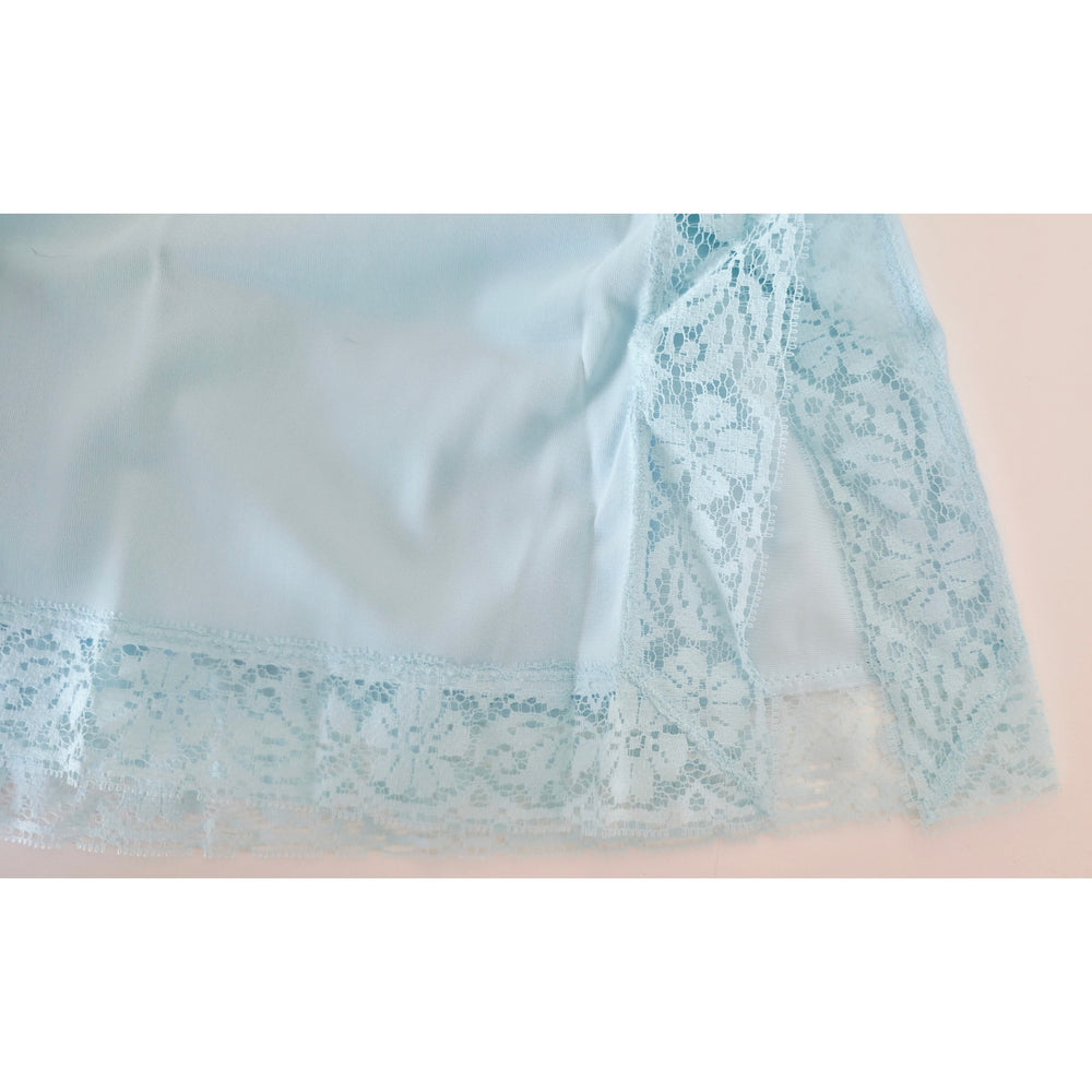 VINTAGE *NEW* 1960's Kayser Women's Light Blue w/Lace Long Slip Size S
