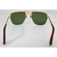 VINTAGE *NEW* 1970's Green Lens with Gold/Tortoise Brown Arm Sunglasses