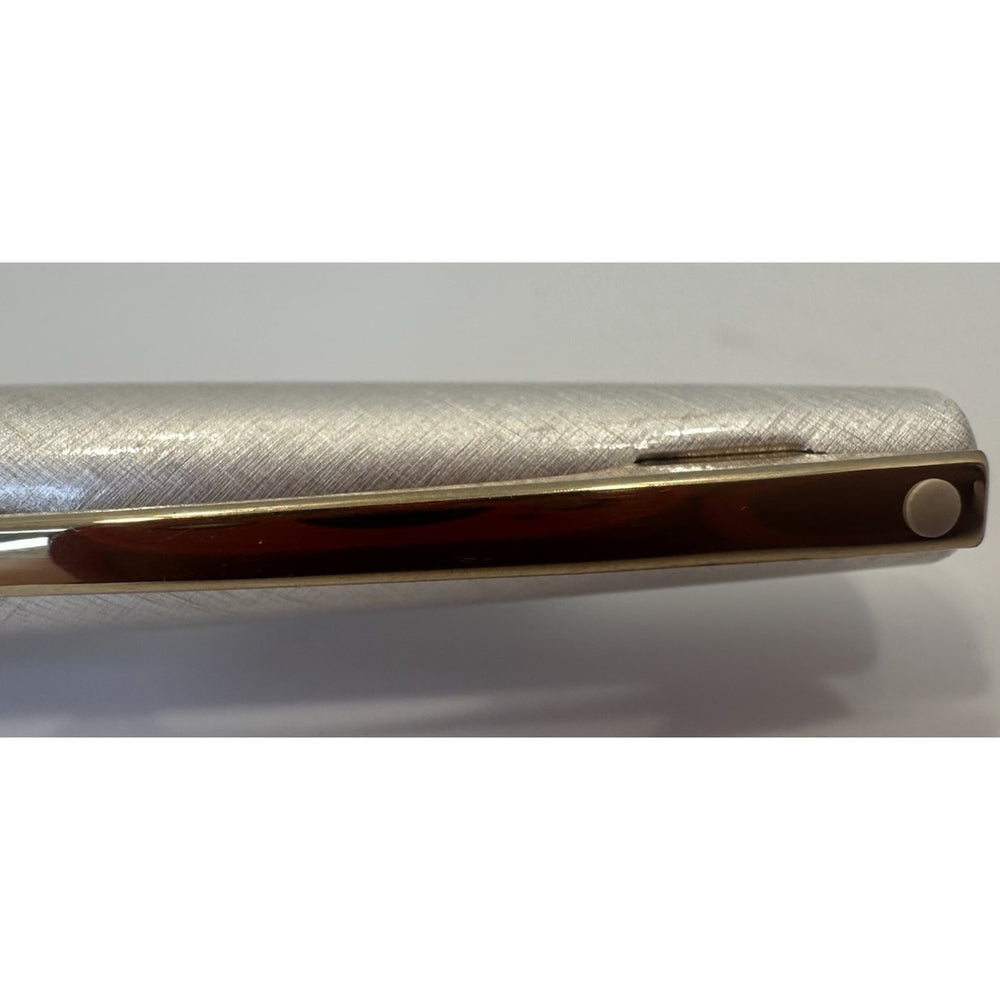 VINTAGE *NEW* 1960's Lady Sheaffer Brushed Steel Gold Accent Fountain Pen| Movie