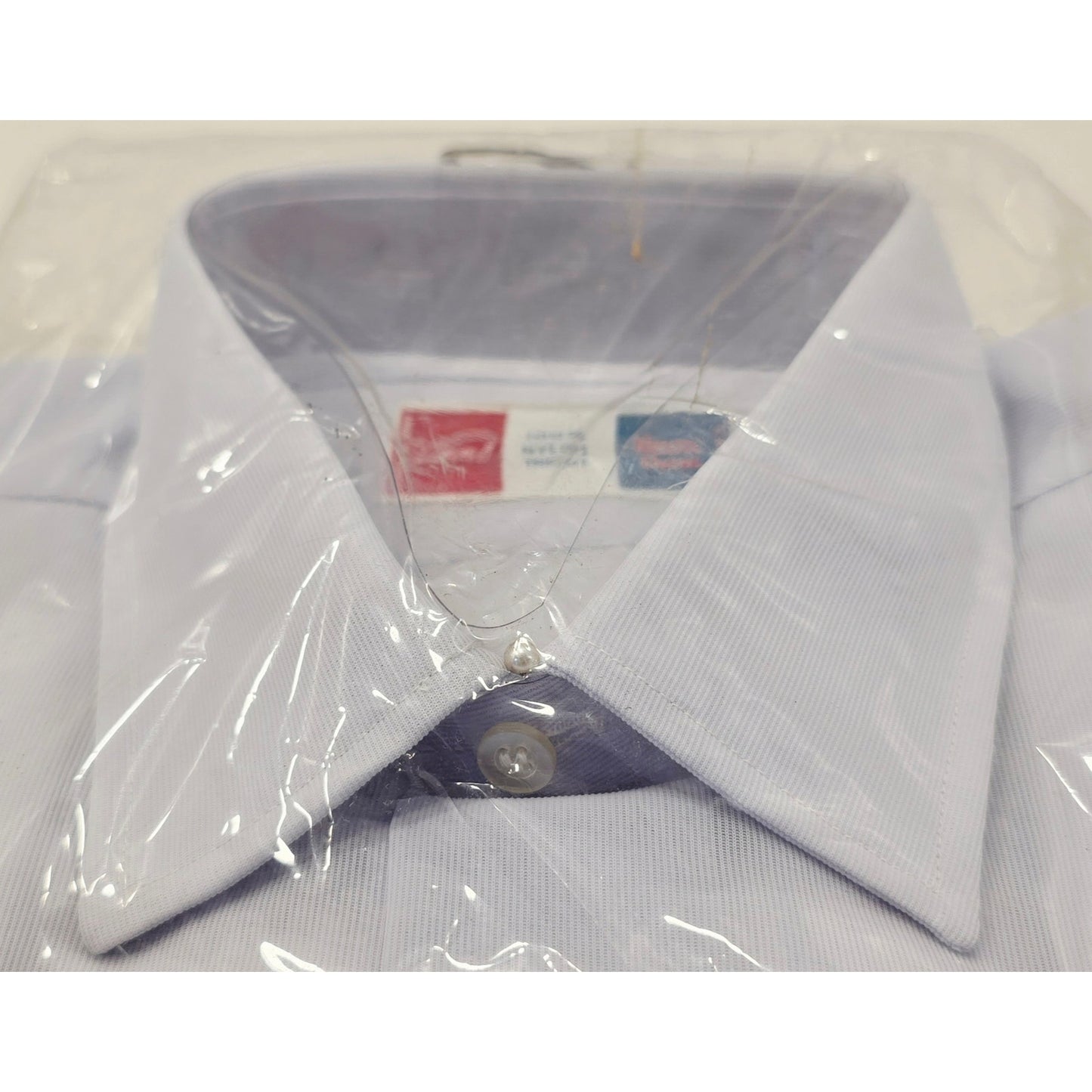 VINTAGE *NEW* 1960's Teri Men's Light Blue Neva Iron Shirt 100% Nylon Sz 15-32