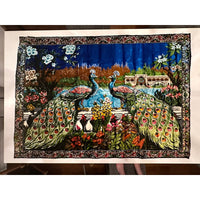 VINTAGE *NEW* 1960's "Pair of Peacocks" Wall Art Rug / Tapestry