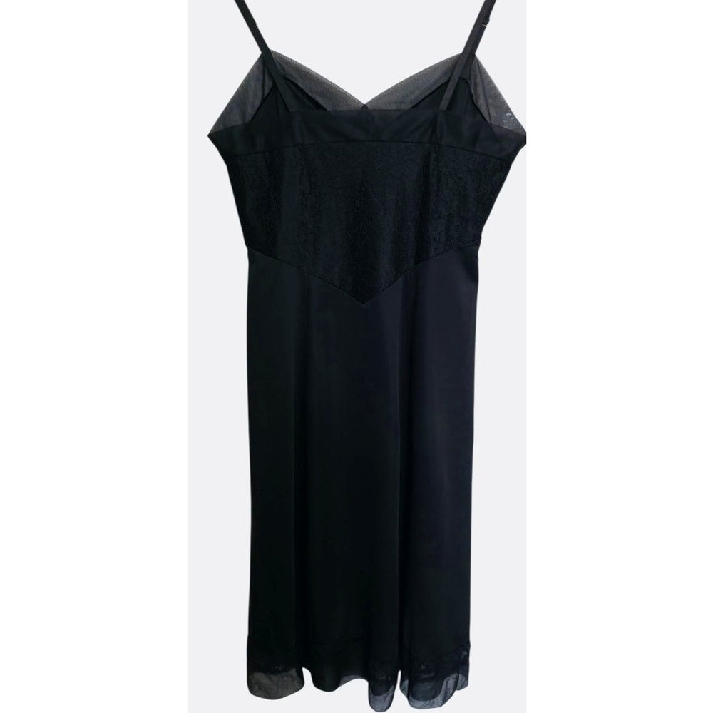 VINTAGE *NEW* 1960's Van Raalte Women's Black with Lace Trim Slip Dress Size 38